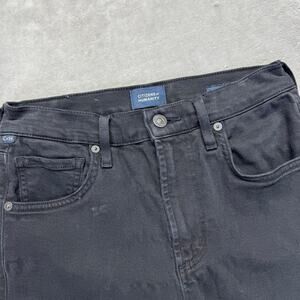 Citizens of Humanity Jeans 25 Plush Black Denim Isola Mid Rise‎ Straight Cropped